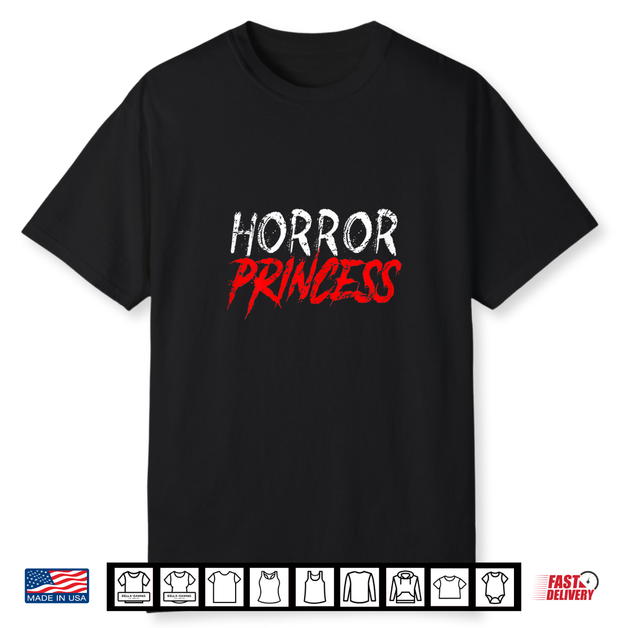 Horror Princess Funny Halloween Scary Movies Girls Women Shirt
