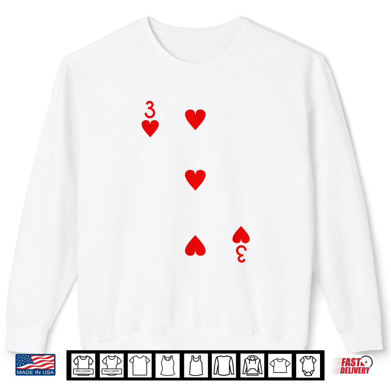 Three Of Hearts Deck Of Cards Playing Cards Halloween Poker Shirt