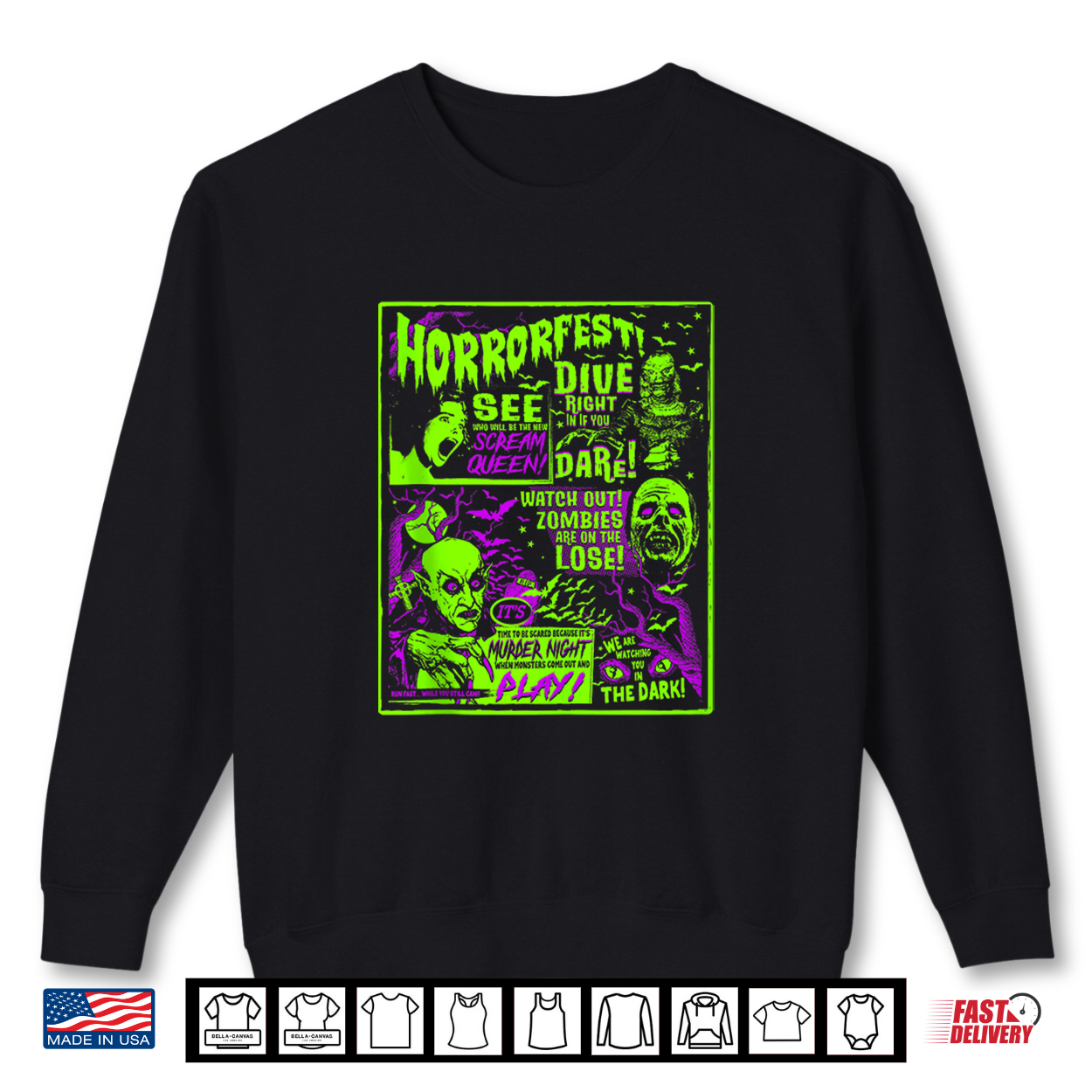 Vintage Horrorfest Halloween Movie Poster Old Time Horror Shirt