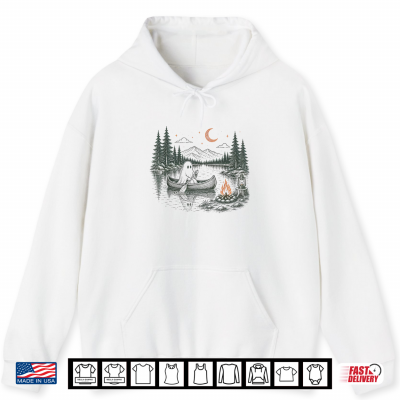 Hoodie Camping Ghost Lake Spooky Fall Camping Summerween Halloween Shirt
