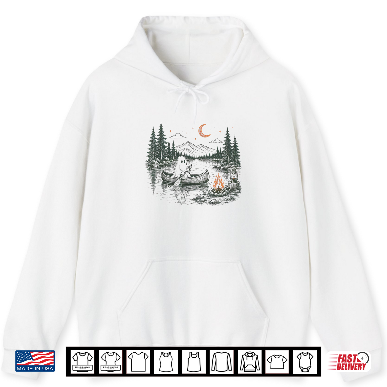 Camping Ghost Lake Spooky Fall Camping Summerween Halloween Shirt
