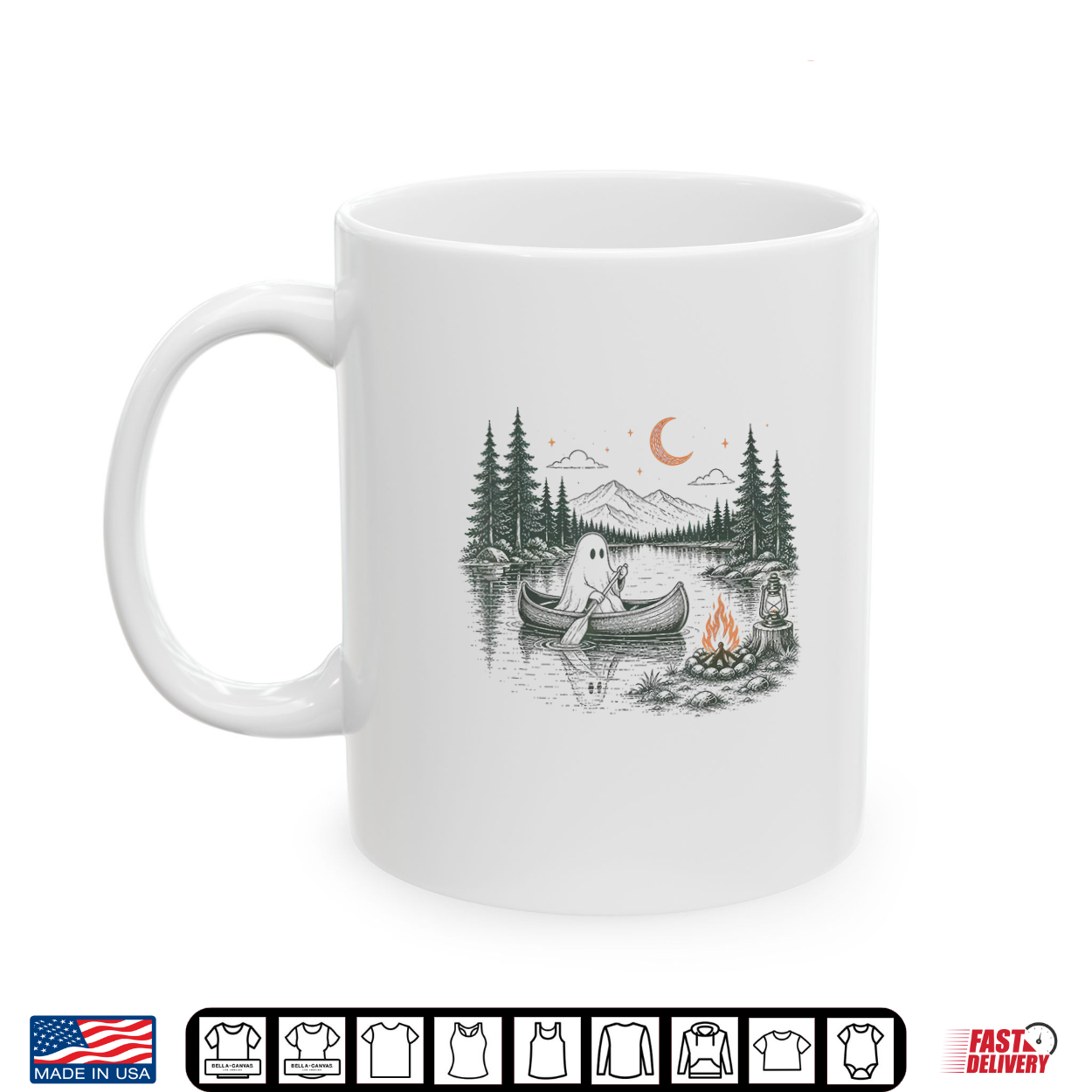 Camping Ghost Lake Spooky Fall Camping Summerween Halloween Shirt