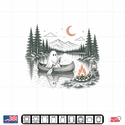 Design Camping Ghost Lake Spooky Fall Camping Summerween Halloween Shirt