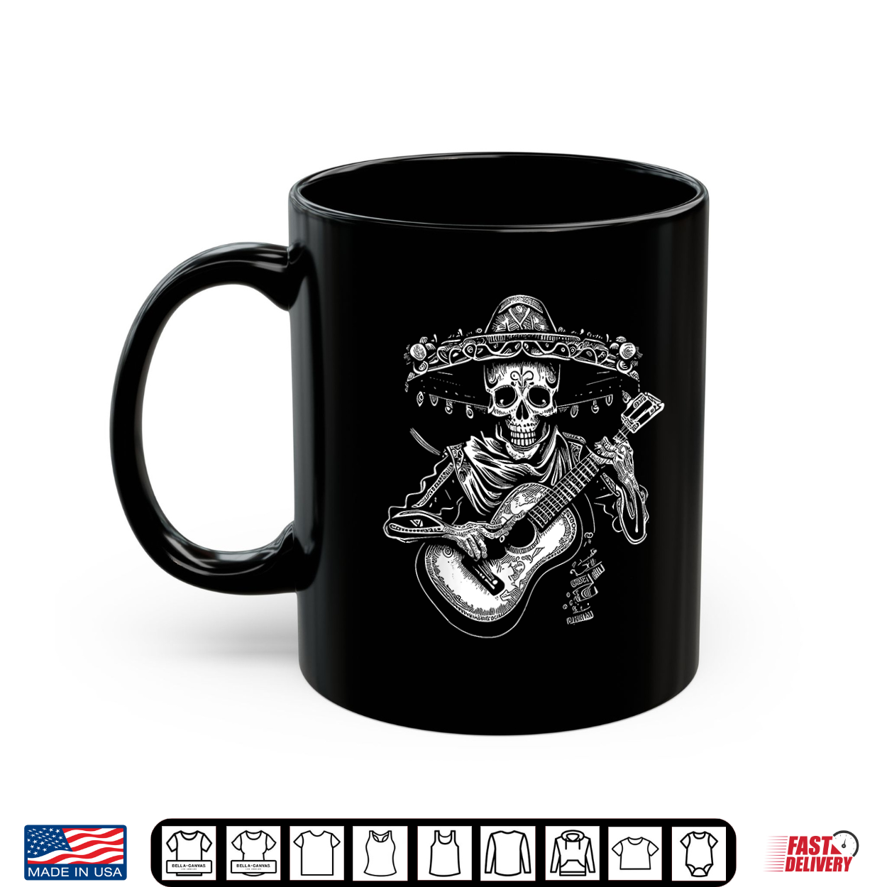 Dia De Los Muertos Skeleton Mariachi Guitar Day Of The Dead Shirt