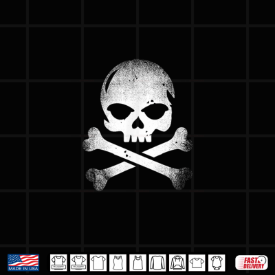 Design Distressed Skull And Crossbones Pirate Skull Crossbones Shirt