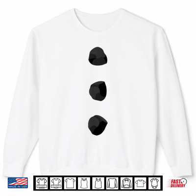 Sweatshirt Snowman Costume Three Black Buttons On White Shirt