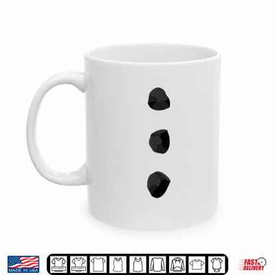 Mug Snowman Costume Three Black Buttons On White Shirt