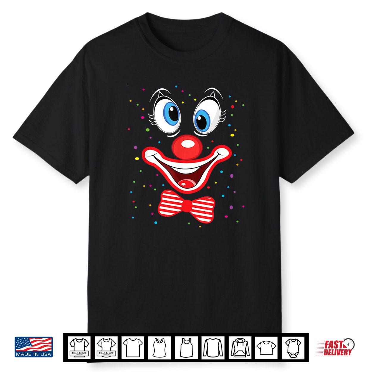Carnival Clown Face Circus Costume Kids Men Women Carnivals Shirt