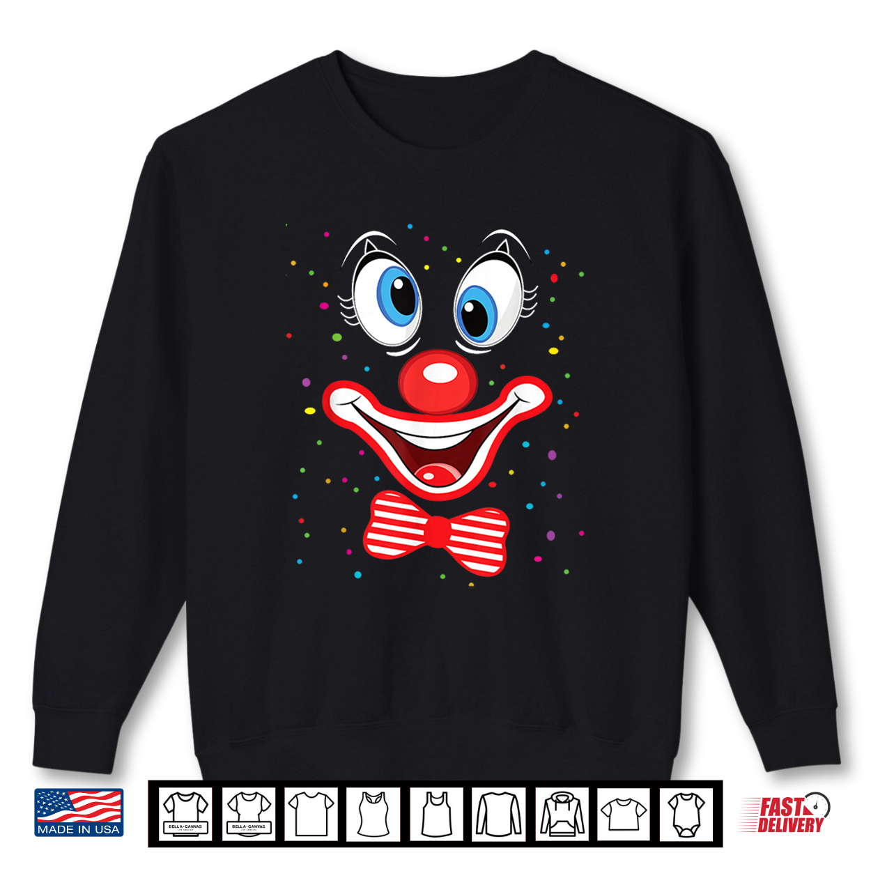 Carnival Clown Face Circus Costume Kids Men Women Carnivals Shirt