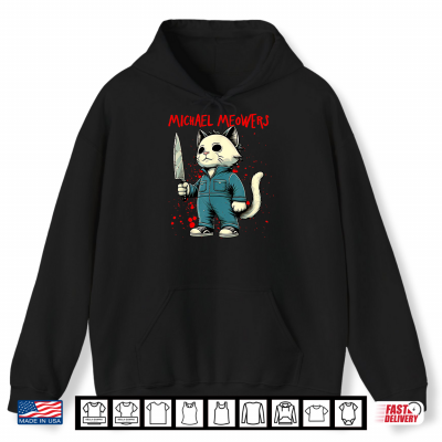 Hoodie Funny Cat Horror Movies Cute Halloween For Cat Kitty Lovers Shirt