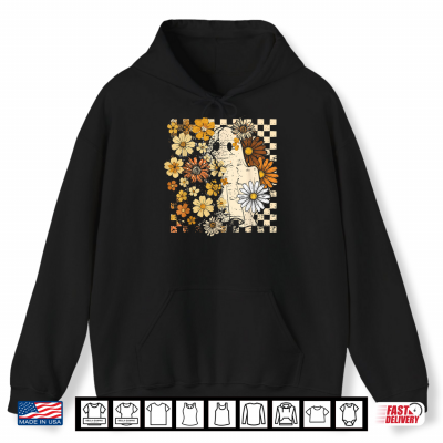 Hoodie Ghost Floral Halloween Fall Thanksgiving Costume Shirt