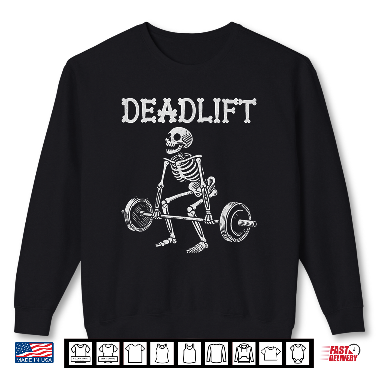 Deadlift Funny Halloween Skeleton Weight Lifting Workout Shirt