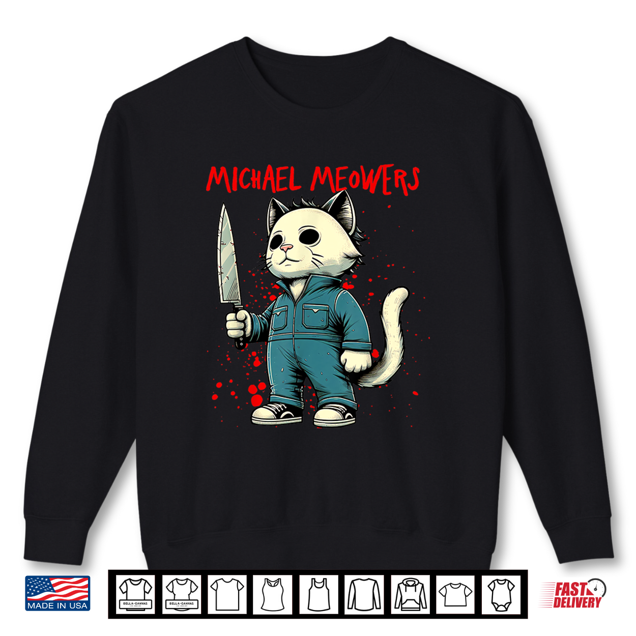 Funny Cat Horror Movies Cute Halloween For Cat Kitty Lovers Shirt
