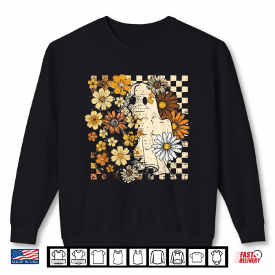 Sweatshirt Ghost Floral Halloween Fall Thanksgiving Costume Shirt