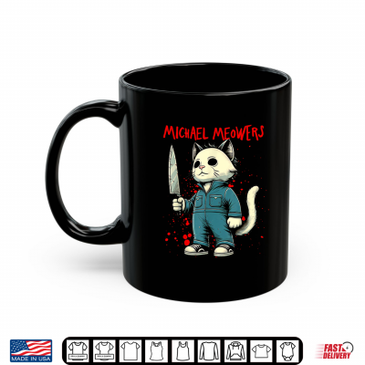 Mug Funny Cat Horror Movies Cute Halloween For Cat Kitty Lovers Shirt
