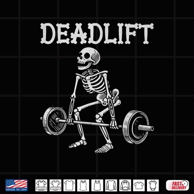 Design Deadlift Funny Halloween Skeleton Weight Lifting Workout Shirt