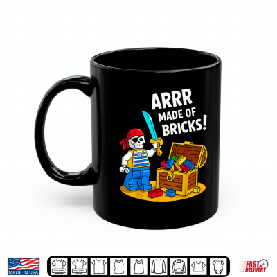 Mug Halloween Bricks Pirate Skeleton Builder Blocks Building Toy Shirt